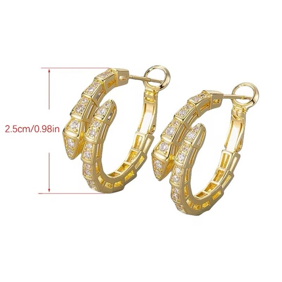 🆕 Luxury Snake Clip-on Earrings for Women Zircon
18K Gold Plated - Picture 3 of 8